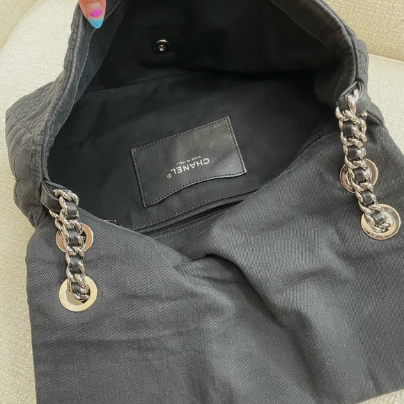 SOLD Chanel Camelia Denim Black Bag - Picture 13 of 17